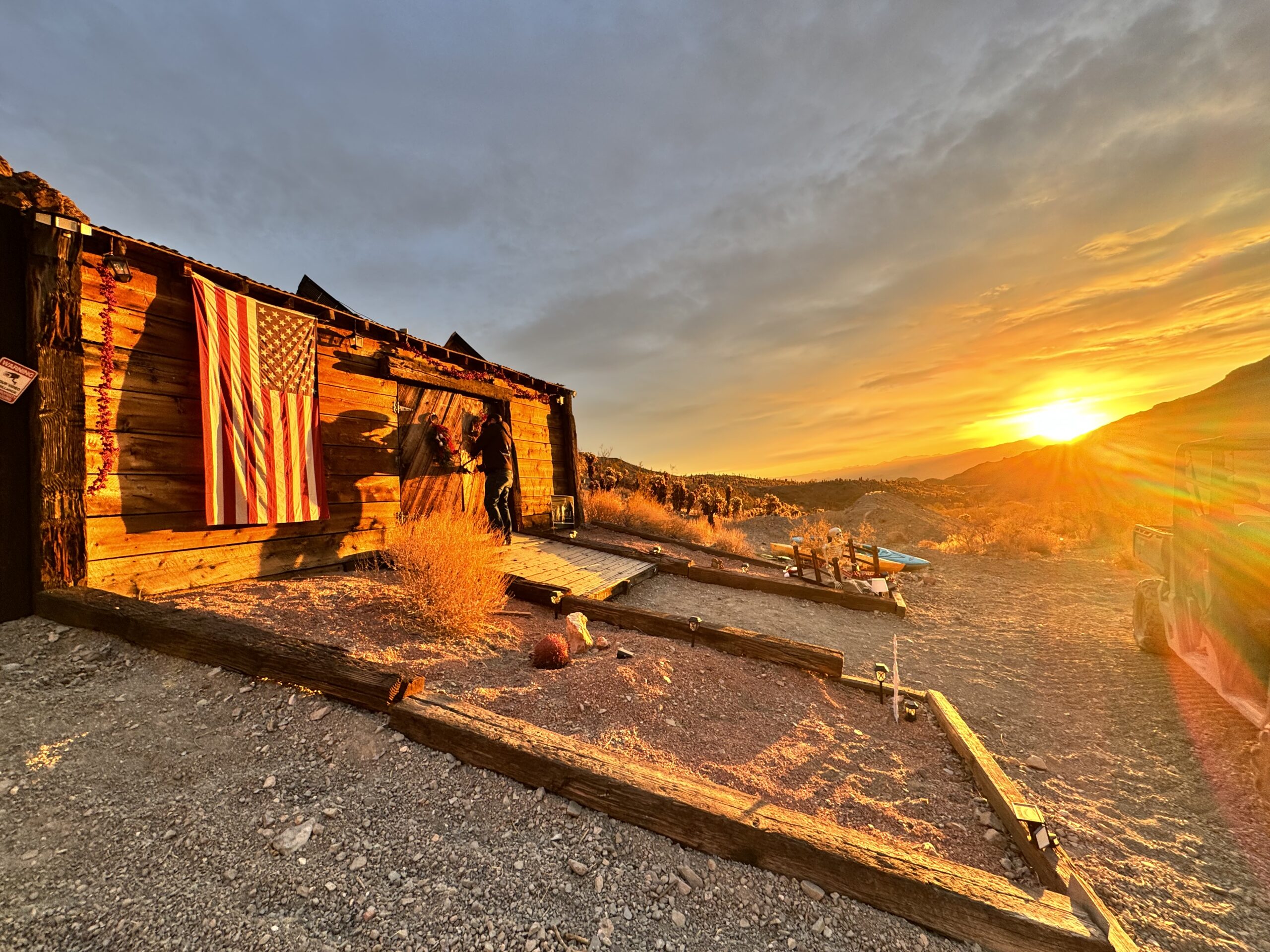 Sunrise views at Vegas Glamping