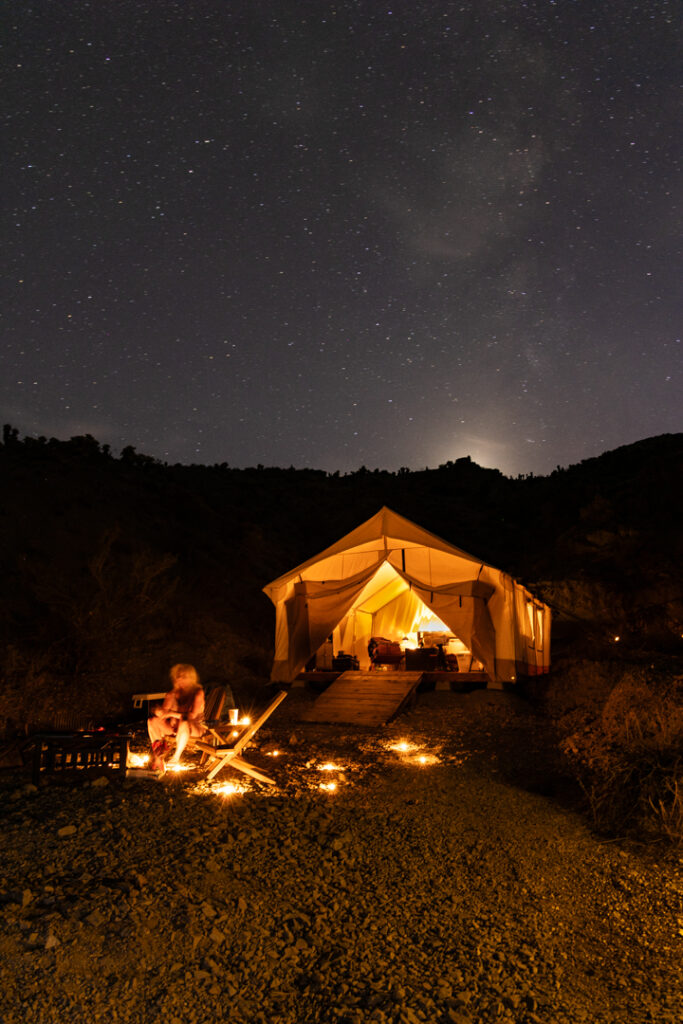 Safari style canvas tents at Glamping near Las Vegas
